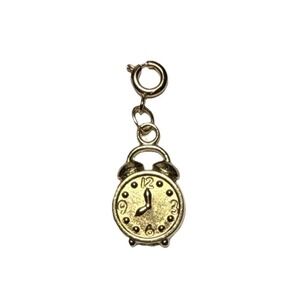 Diamonds Intl Clock Charm Gold Tone Spring Ring J-10F